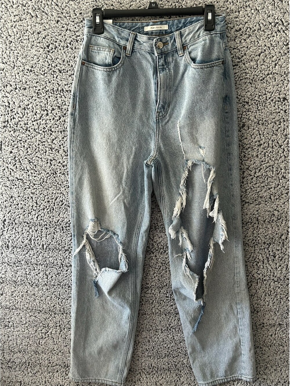 PacSun 90s Boyfriend Jeans Womens 27 Light Wash Distressed Ripped Denim